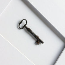 Antique Skeleton Key in Burled Walnut Frame