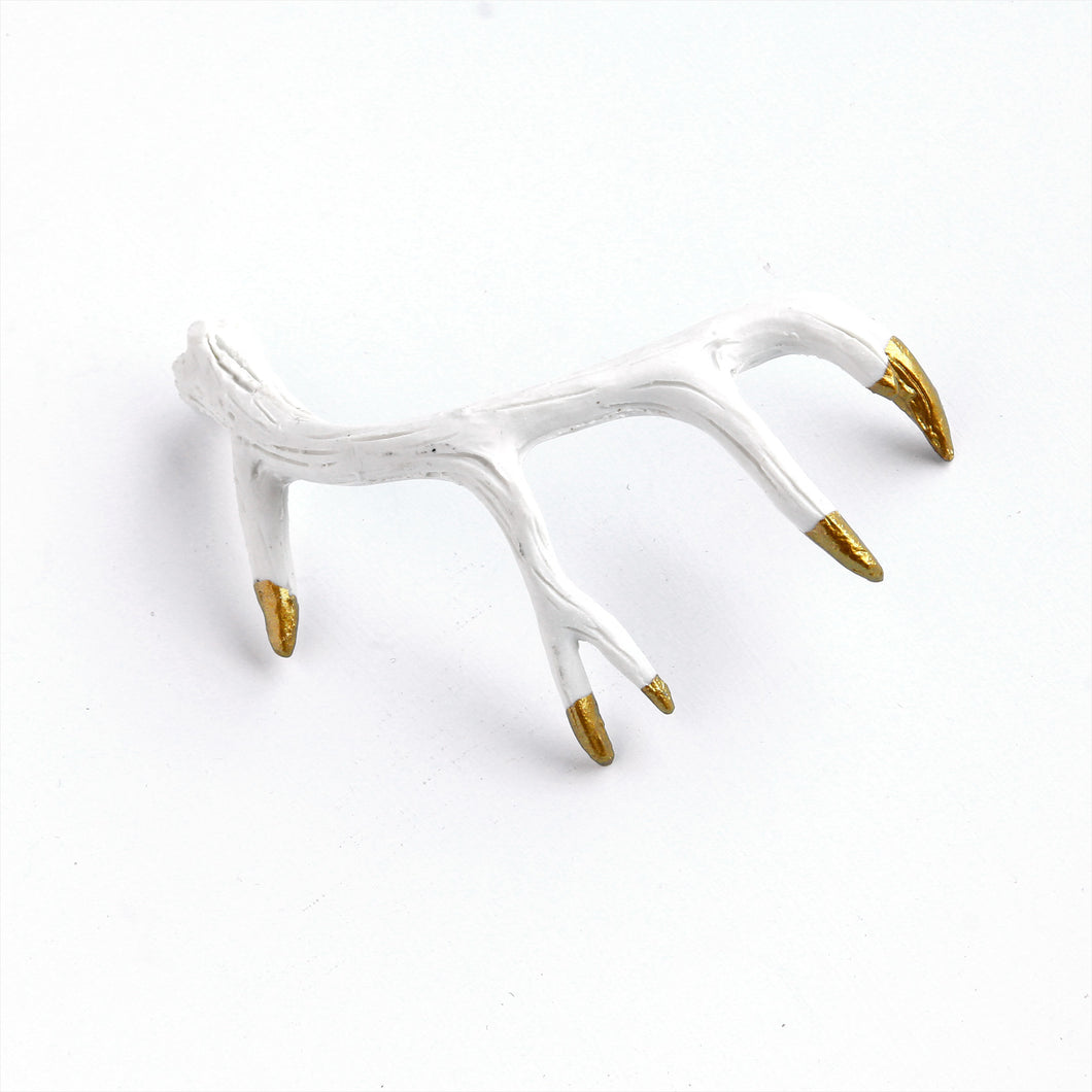 White & Gold Miniature Stag Antler